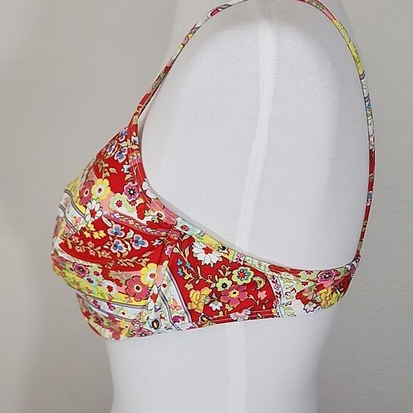 Gianni Bini Multi-Color Floral Print Bikini Top Size Large - Picture 2 of 7
